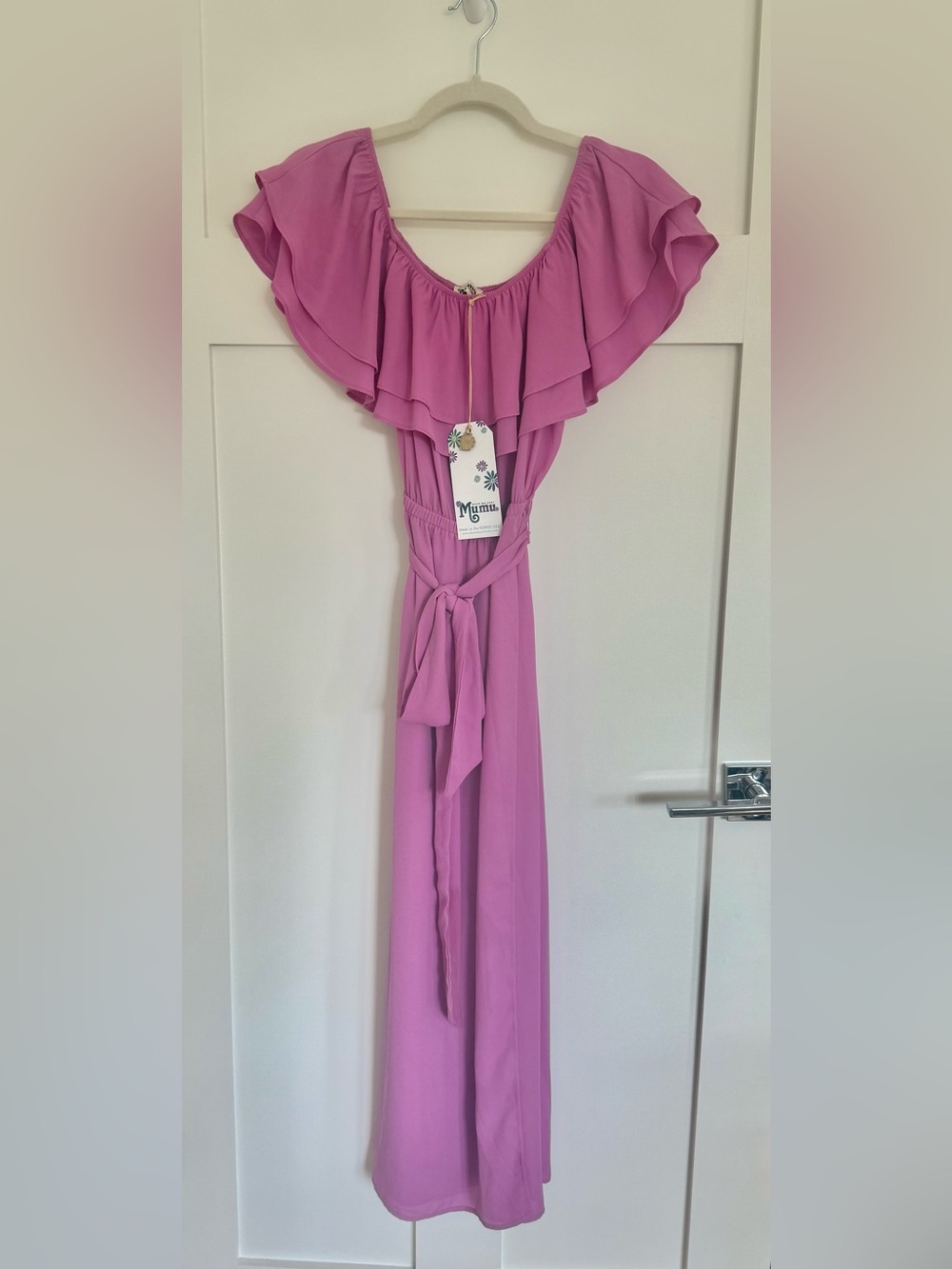 Show Me Your Mumu NWT Orchid Off Shoulder Ruffle Maxi Dress Medium